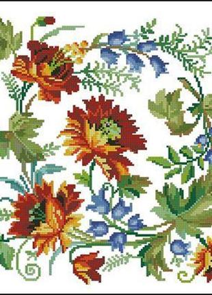 Набір для вишивки хрестиком. розмір:   40*40 см/26*24 см квітник