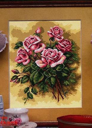 Набор для вышивки крестом розы. размер: 19*25,5 см