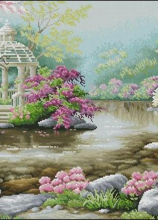 Набор для вышивки крестиком. размер: 59*33 см беседка