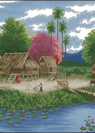 Набір для вишивки хрестиком. розмір:   42*30 см на острові