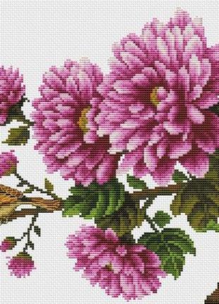 Набір для вишивання хрестиком квіти. розмір: 43,7*22 см