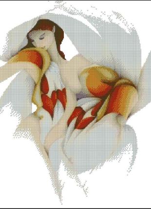 Набір для вишивання хрестиком ніжна орхідея. розмір: 31,8*41,5 см1 фото
