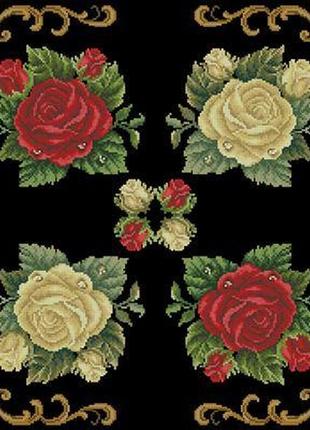 Набір для вишивки хрестиком. розмір:  40*40 см/36*36 см червоно-білі троянди