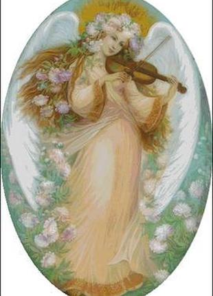 Набір для вишивки хрестиком. розмір:  55*81 см янгол з віолончеллю