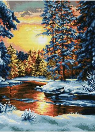 Набір для вишивання хрестиком зимовий вечір. розмір: 57*41 см