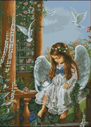 Набір для вишивки хрестиком. розмір:  45*56 см янгол з плахами