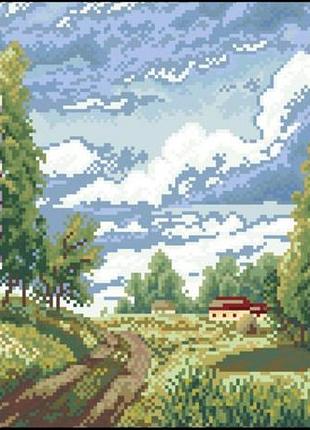 Набір для вишивки хрестиком. розмір: 33*19 см літній пейзаж