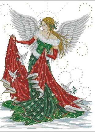 Набор для вышивки крестиком. размер: 27*35 см ангел и голуби