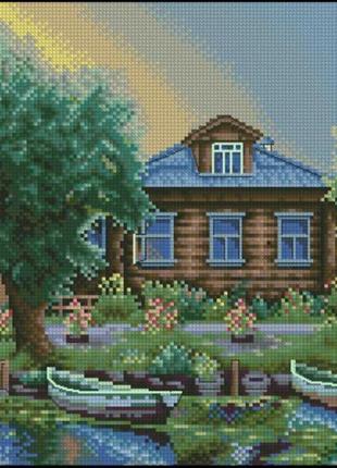 Набор для вышивки крестиком. размер: 27*20 см деревянный дом