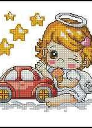 Набор для вышивки крестиком. размер: 11*11 см ангел в дорогу