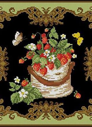 Набір для вишивки хрестиком. розмір:  40*40 см/23*23 см стигла суниця