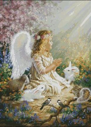 Набор для вышивки крестиком. размер: 60*75 см ангел с природой