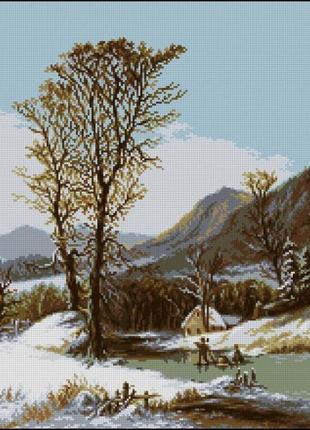 Набор для вышивки крестиком. размер: 28*33 см конец зимы