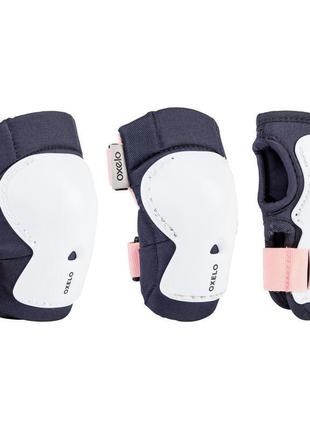 Детский комплект защиты oxelo (xs) из 3 элементов play черно-белая