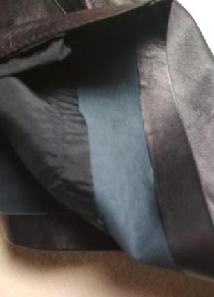Актуальная стильная кожаная юбка с карманами, р. 38/405 фото