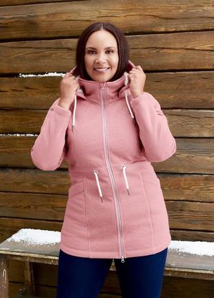 Флісова термо кофта-куртка на хутрі esmara xl рожевий (28003)