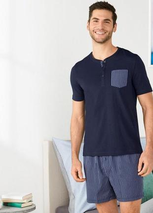 Пижама мужская (футболка+шорты) livergy s синий (02387)