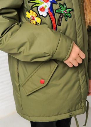 Куртка, парку демісезонне для дівчинки папуга6 фото