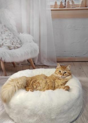 Лежак-пончик 40см для котiв та собак + подарунок!2 фото