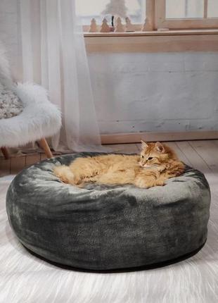 Лежак-пончик 40см для котiв та собак + подарунок!6 фото