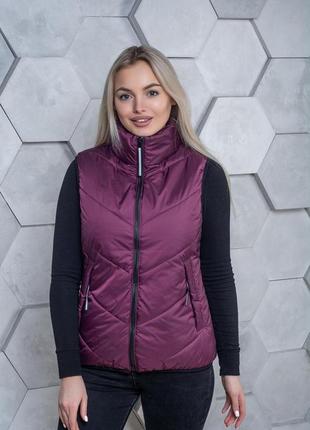 Демисезонный женский жилет 00121 / бордовый