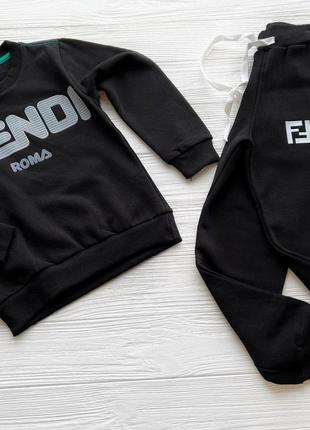 Костбм fendi на мікро флісі чорного кольору2 фото