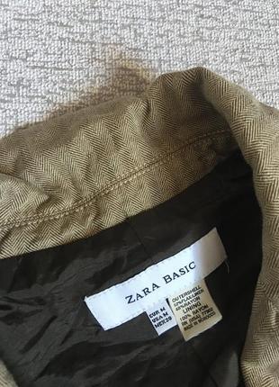 Жакет жіночий лляний піджак бежевий льон жакет з поясом zara- s,m3 фото