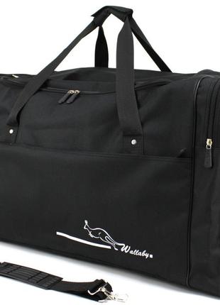 Велика дорожня сумка wallaby 90 л чорна — містка сумка для подорожей, поїздок та переїзду