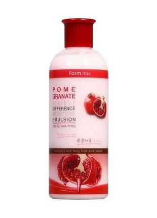 Увлажняющая эмульсия для лица farmstay visible difference moisture emulsion pomegranate с экстрактом граната, 350 мл1 фото