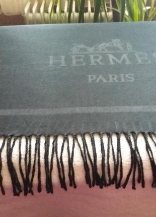 Hermes paris чорний палантін шарф 200см на 67см4 фото