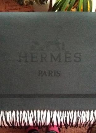 Hermes paris чорний палантін шарф 200см на 67см2 фото