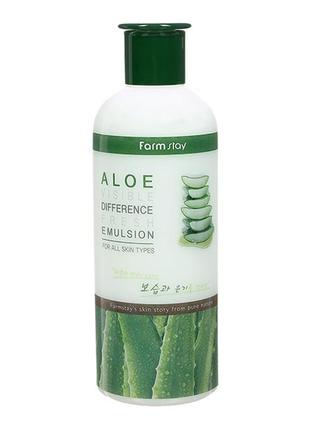 Зволожуюча емульсія для обличчя з алое farmstay aloe visible difference fresh emulsion 350 мл