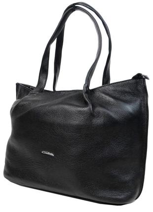 Класична жіноча шкіряна сумка giorgio ferretti чорна3 фото