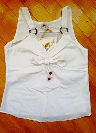 Белая котоновая летняя майка