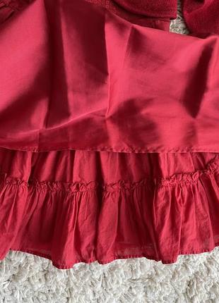 Праздничное красное платье mothercare, с болеро на 9-12мес3 фото