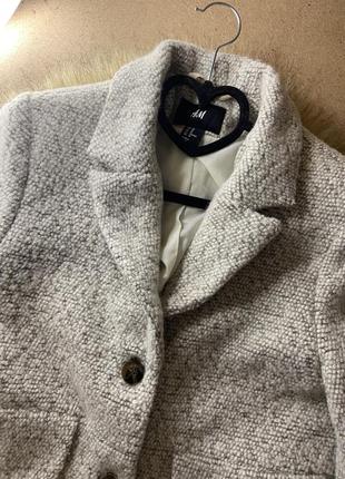 Женское стильное пальто от h&m ( 67 % шерсти)2 фото
