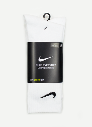 Без махри шкарпетки nike everyday lightweight crew високі білі sx7676-100