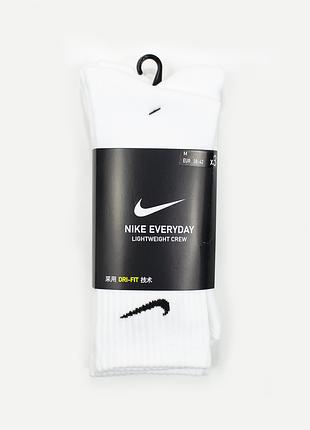 Шкарпетки nike everyday lightweight crew високі білі sx7676-100