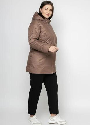 Якісна жіноча куртка з капюшоном великих розмірів, весна-осінь