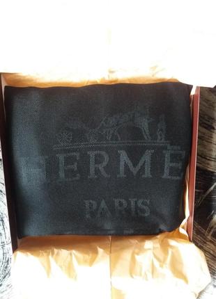 Hermes paris чорний палантін шарф 200см на 67см8 фото