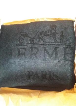 Hermes paris чорний палантін шарф 200см на 67см3 фото