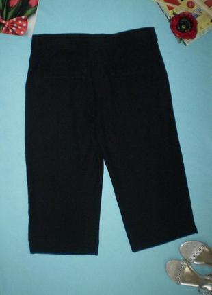 Женские длинные льняные шорты marks &amp; spencer6914 l 48р.черные, с вискозой2 фото