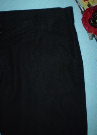 Женские длинные льняные шорты marks &amp; spencer6914 l 48р.черные, с вискозой3 фото