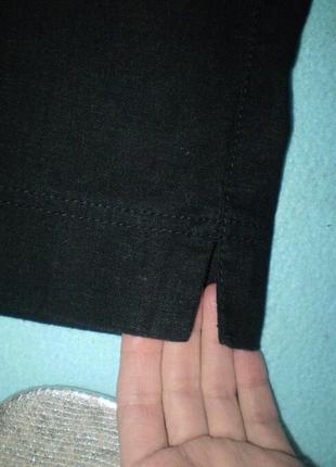 Женские длинные льняные шорты marks &amp; spencer6914 l 48р.черные, с вискозой6 фото