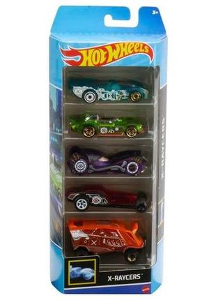 Игровой набор машинок hot wheels, 5 базовых машин x-raycers, масштаб 1:64, оригинал