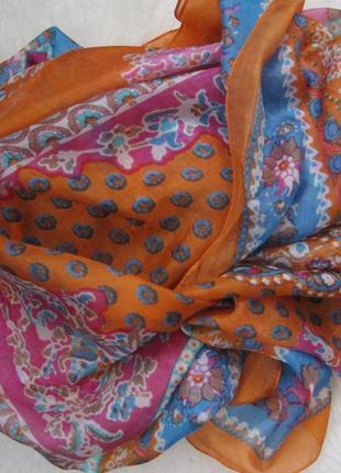 Легкий шелковый платок, шелковый платок, 100% шелковый шелк индей2 фото