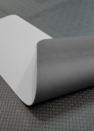 Спортивний килимок для тренування, занять йоги, фітнесу slimfit 1850*550*5 мм каремат йогамат чорний/сірий2 фото