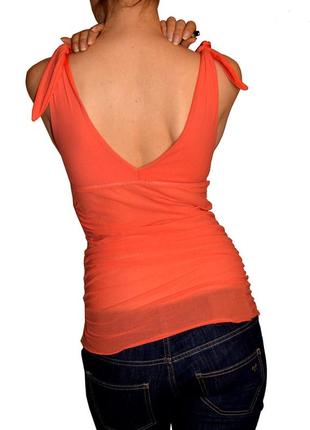 Італійська шикарна маєчка блуза на зав'язках лососевого кольору7 фото