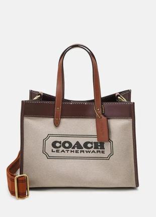 Брендова сумка тоут люкс coach з логотипами