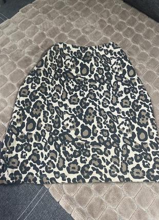 Леопардовая юбка трикотажная1 фото